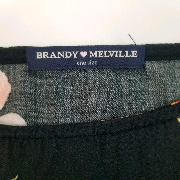 Brandy Melville Floral Cropped Halter Top - Picture 2 of 3